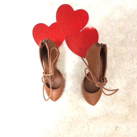 Tan Pointy Lace Up High Heels ✨ - Picture 4 of 15